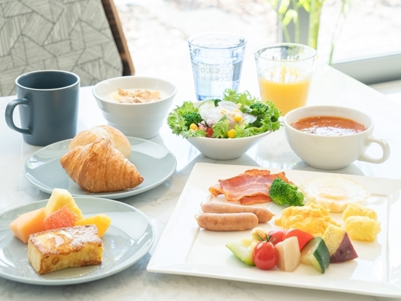 朝食ビュッフェ1