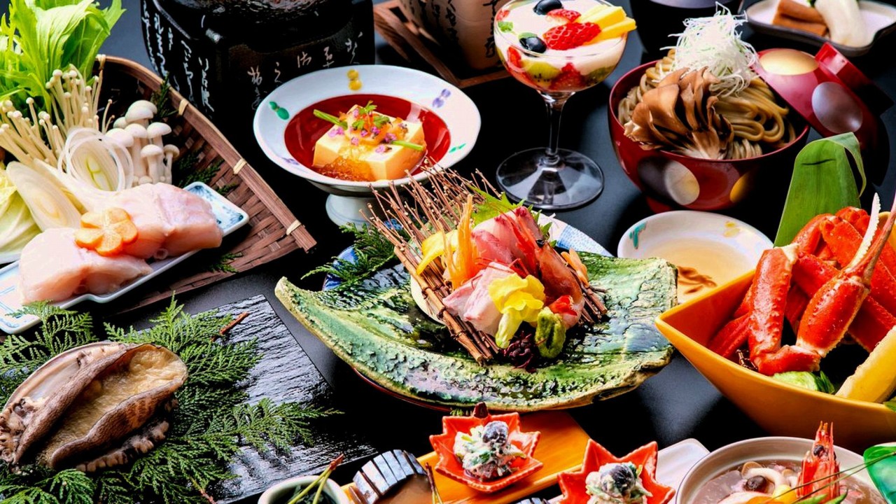 【きときと夢会席】お造り、ふぐ鍋、活鮑＆蟹。秋冬だから美味しい人気のグルメ　お食事イメージ