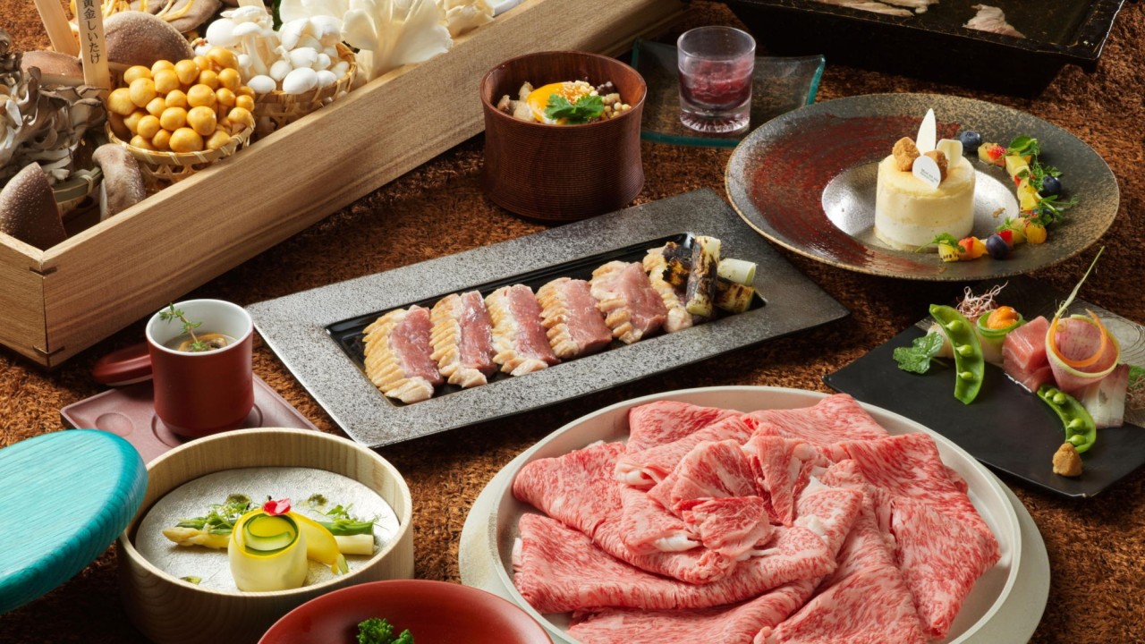 【森の巣穴／しゃぶしゃぶ「和牛・鴨肉」コース】2種類のお肉を愉しむ（イメージ／しゃぶしゃぶは2人前）