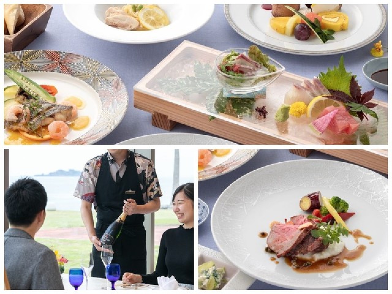 海の幸と旬の味覚をご堪能！人気のスタンダードコース（写真は6/1からの夏料理のイメージです）